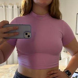 pink alo crop top